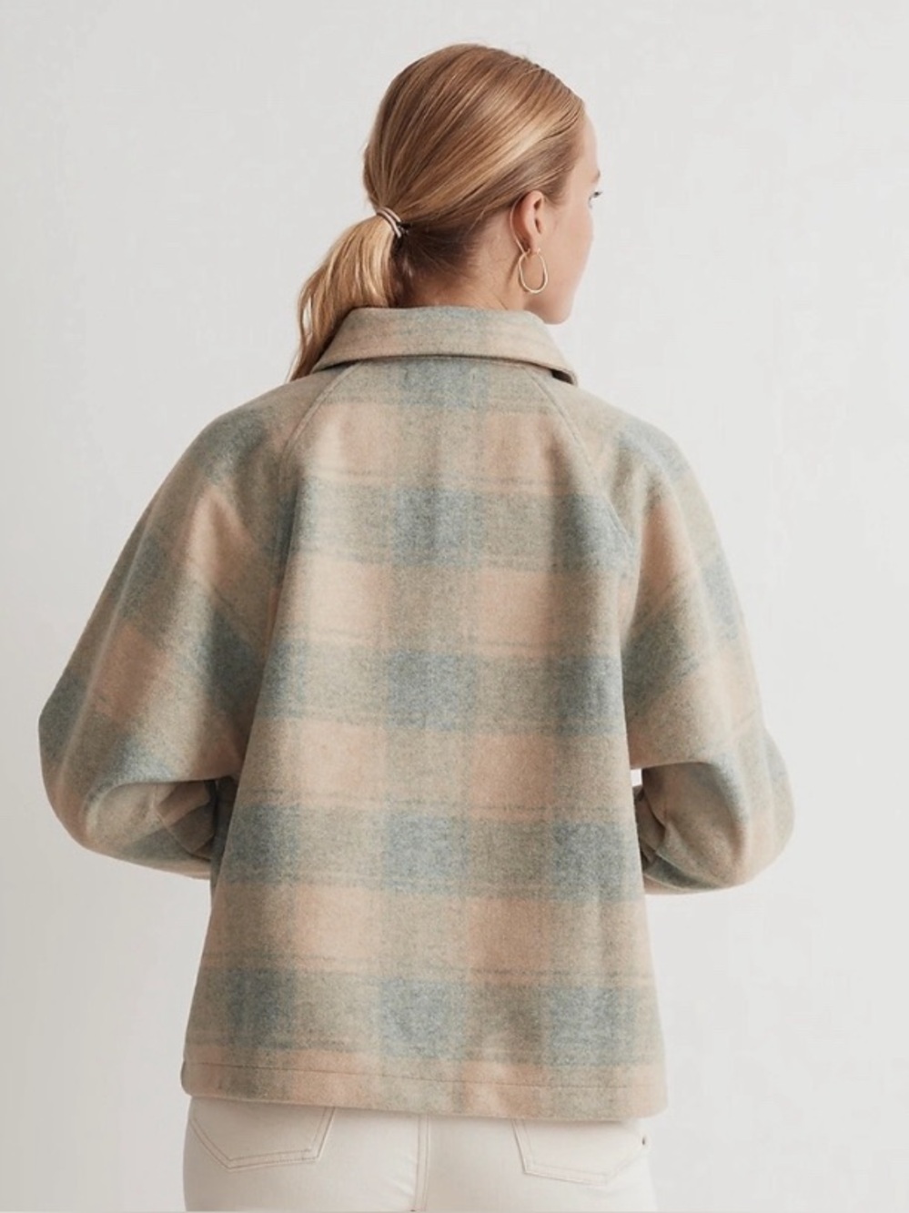 Madewell Brushed Jacquard Shirt Jacket in Plaid— Well Loved Condition - Picture 11 of 11